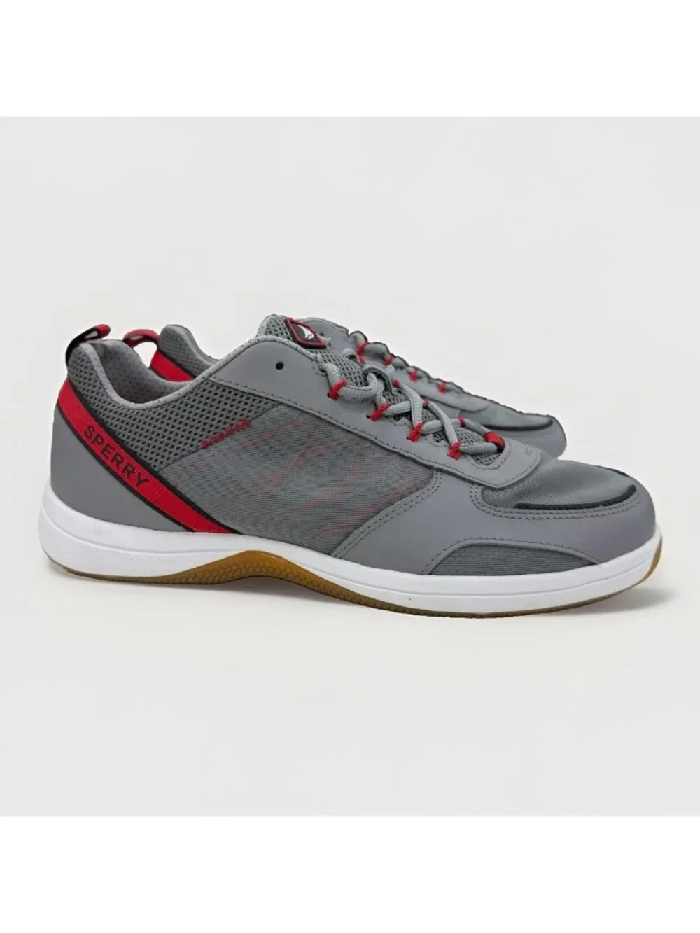 Sperry Harbormaster 2.0 Lace-Up Mesh Sneakers size 10 Men's Gray Red STS24074